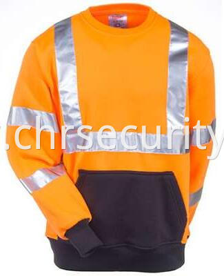 Men's Orange High-Visibility Reflective Sweatshirt